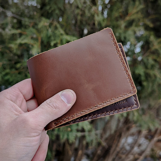 Minimalist Bi-Fold - Cognac/Walnut