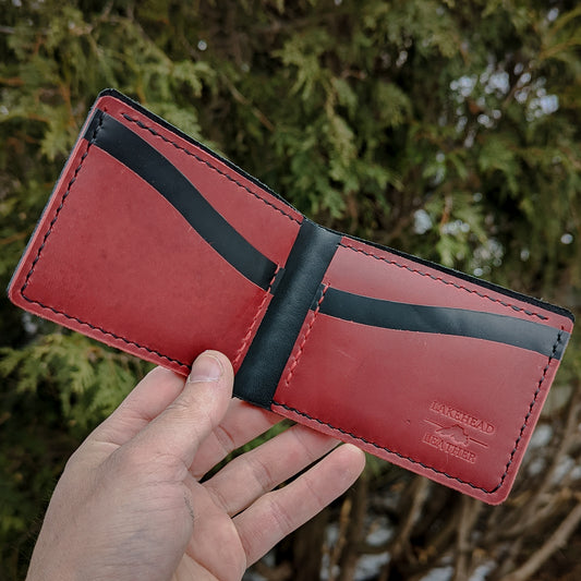 6 Pocket Bi-Fold - Black/Red